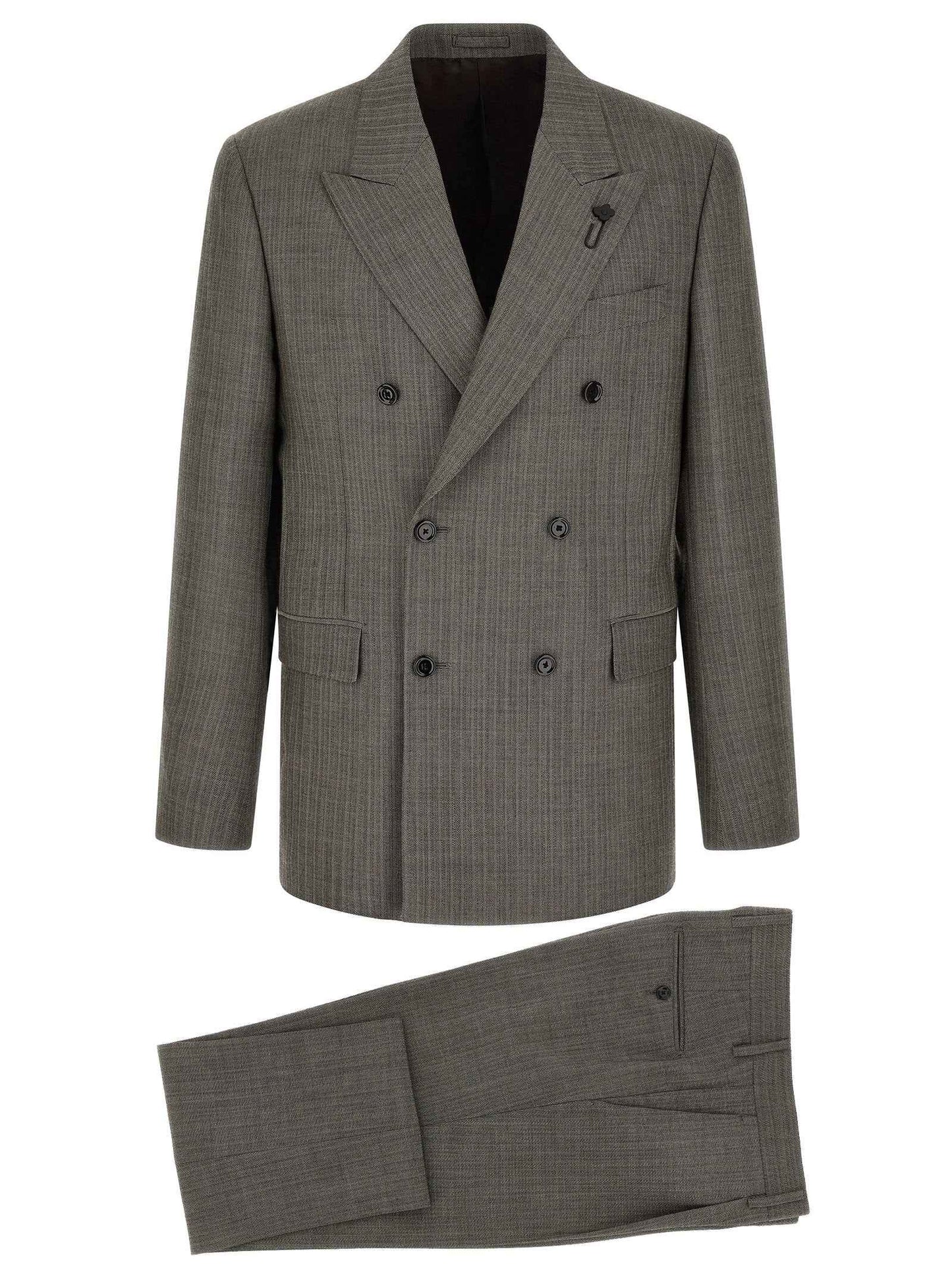 Gray Virgin Wool Two-Piece Suit
