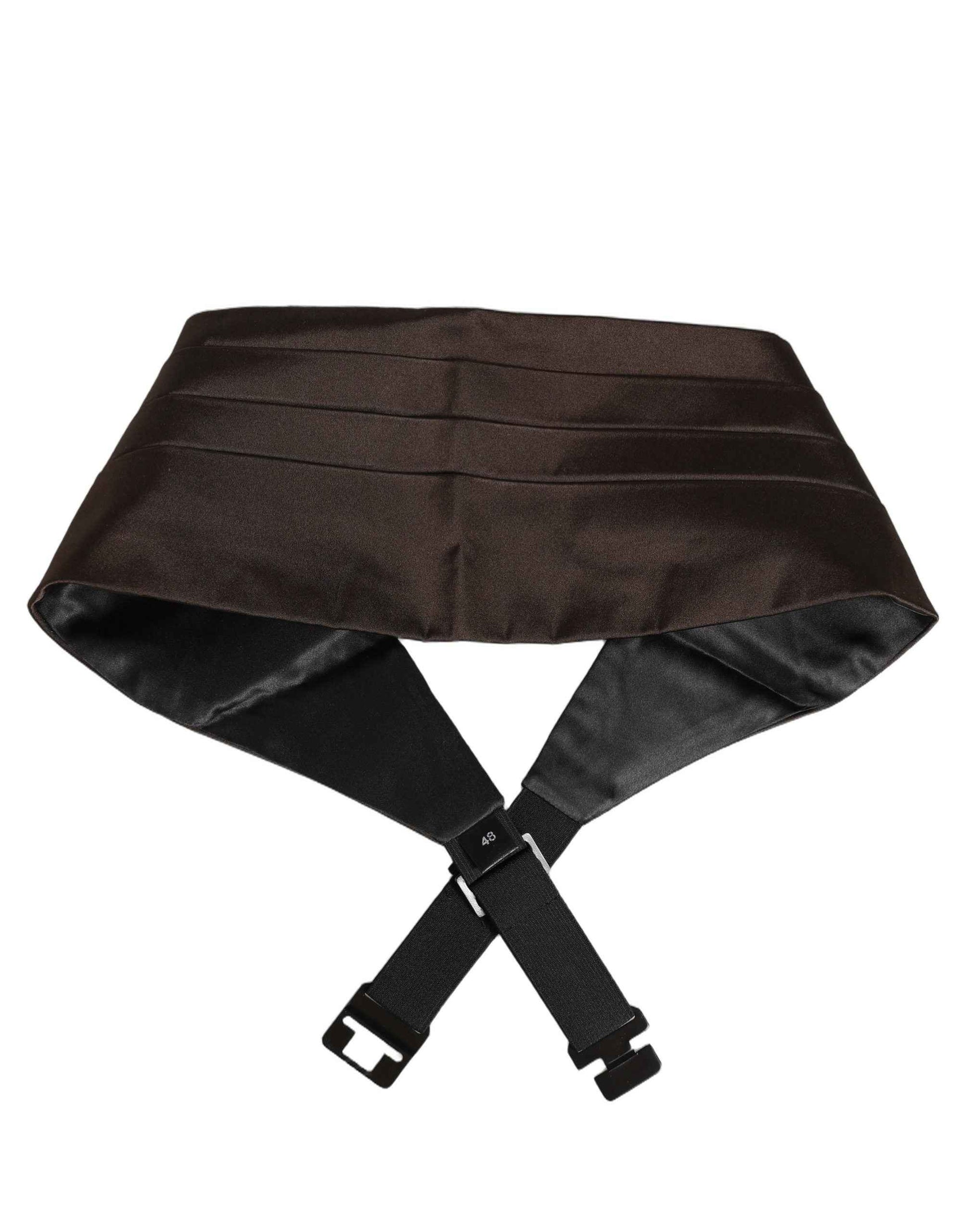 Dark Brown 100% Silk Belt Waist Cummerbund