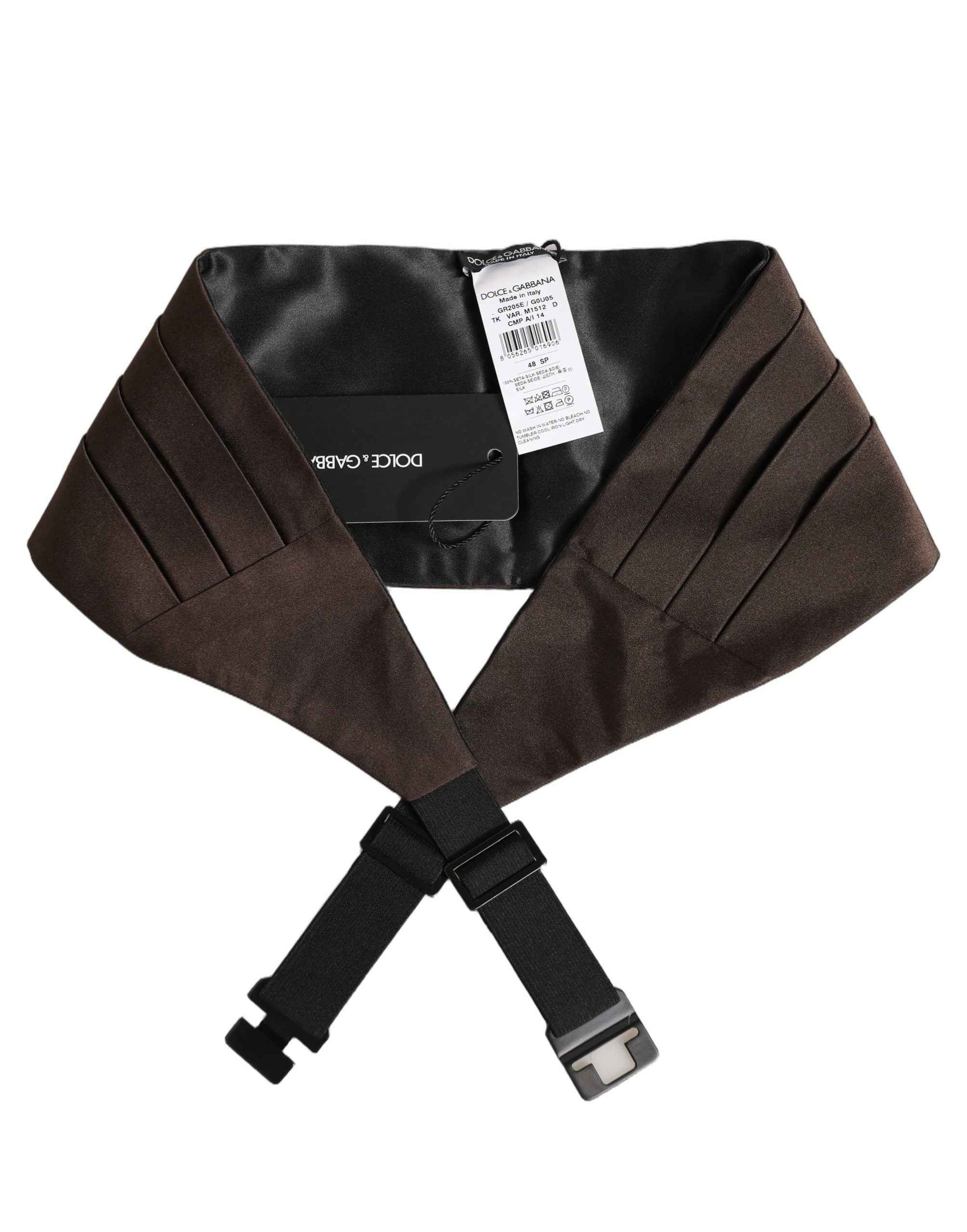 Dark Brown 100% Silk Belt Waist Cummerbund