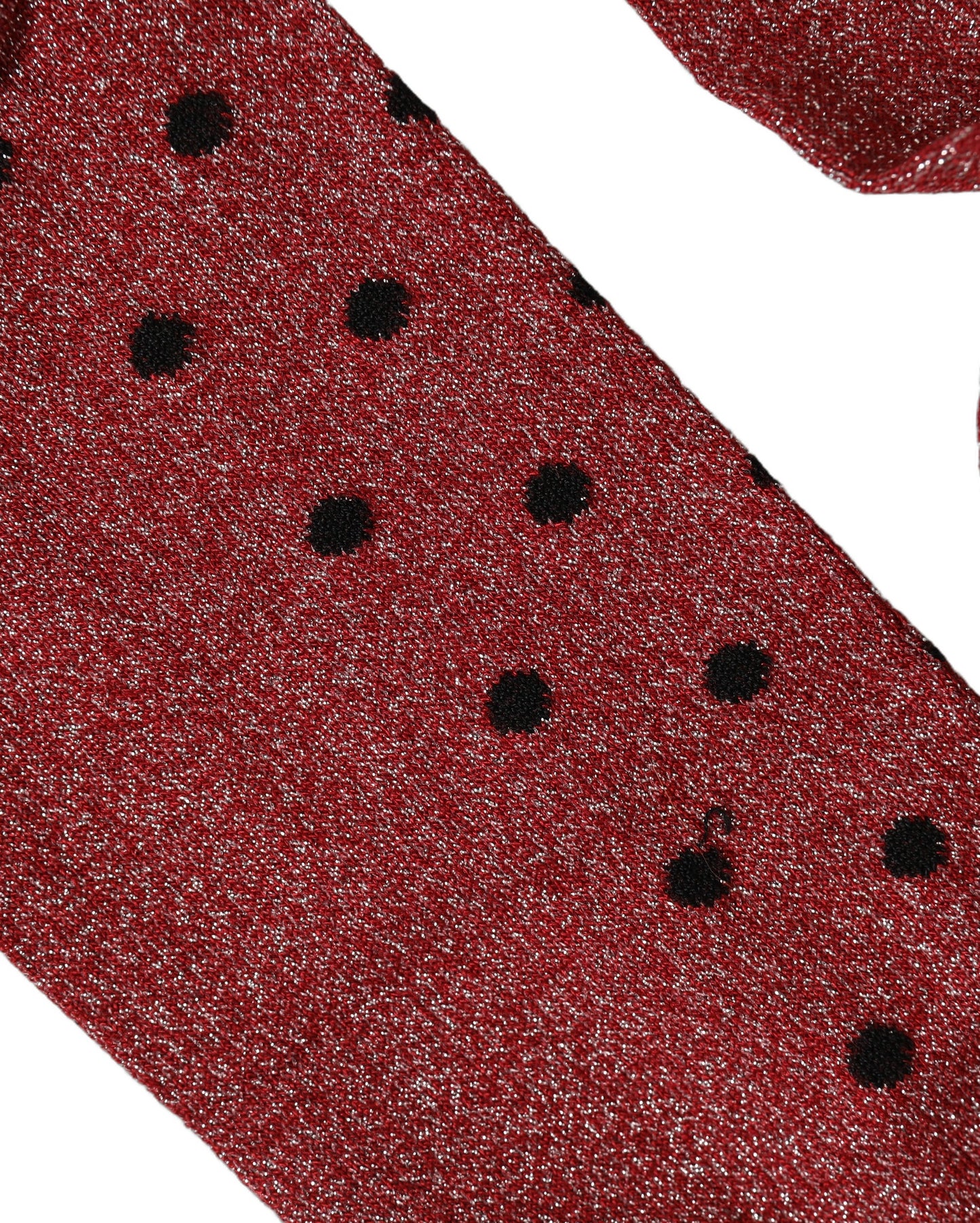 Maroon Polka Dot Over The Calf Accessory Socks