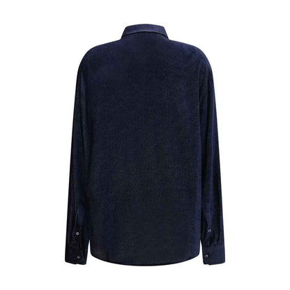 Blue Silk Dress Shirt