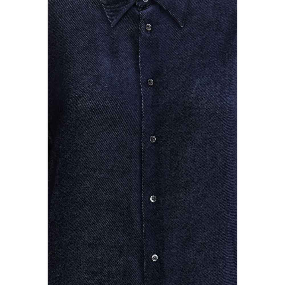 Blue Silk Dress Shirt