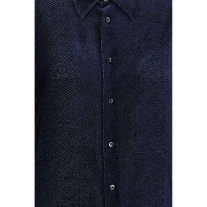 Blue Silk Dress Shirt