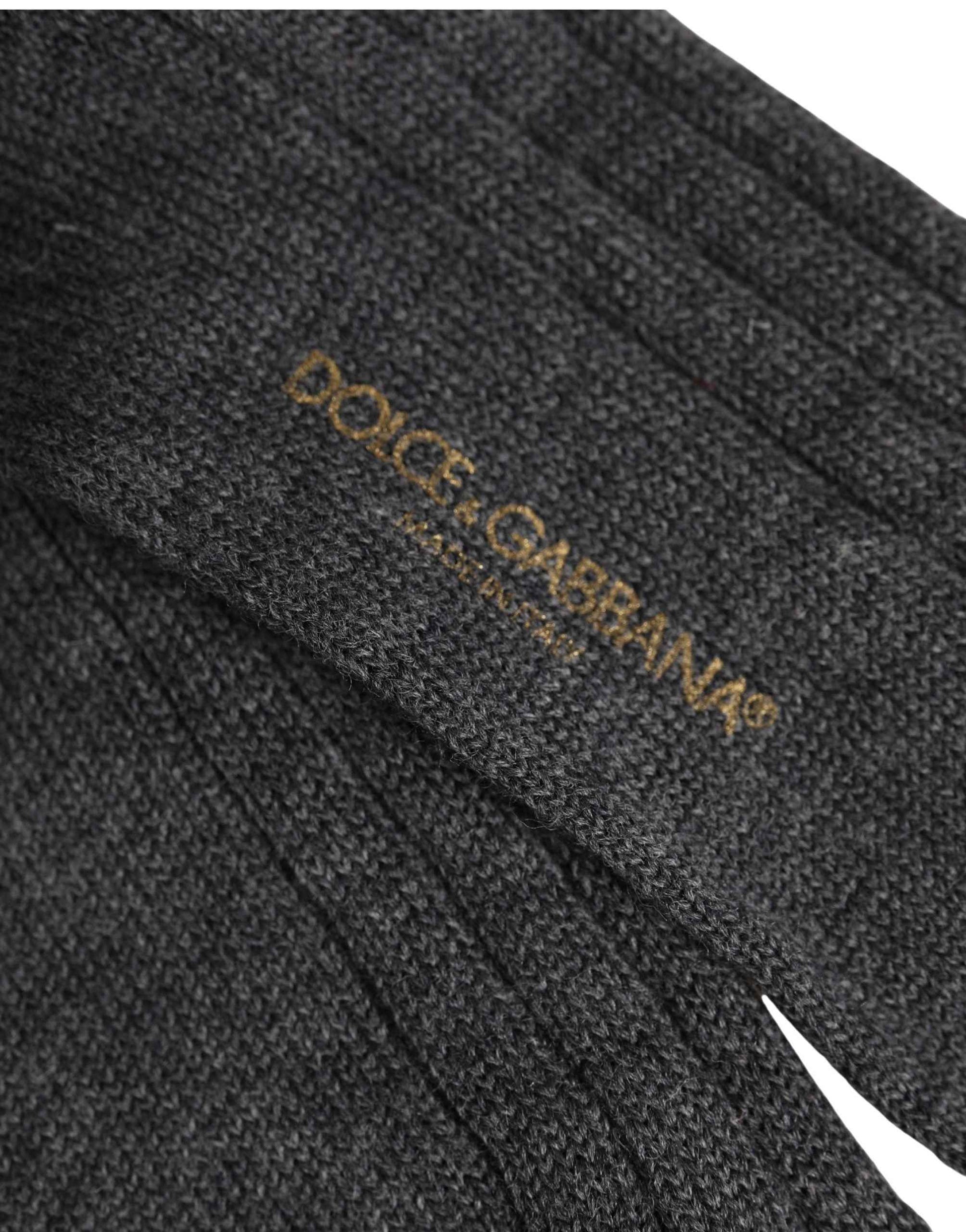 Gray Wool Blend Over The Calf Accessory Socks