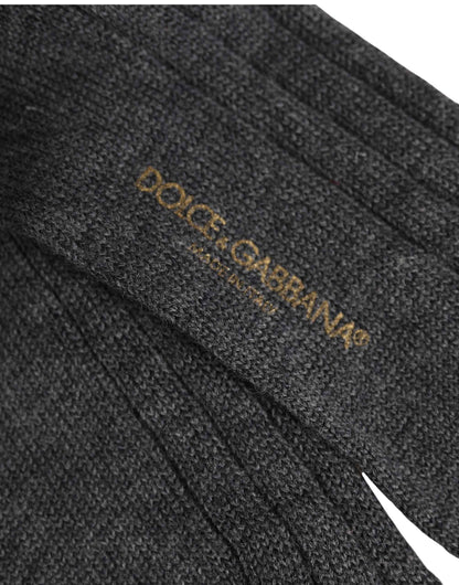 Gray Wool Blend Over The Calf Accessory Socks