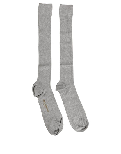 Men Gray Viscose Over The Calf Accessory Socks
