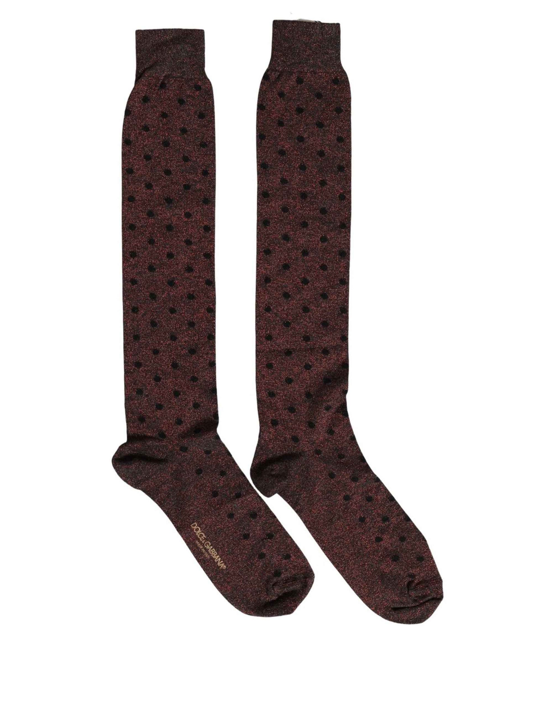 Brown Polka Dot Over The Calf Accessory Socks