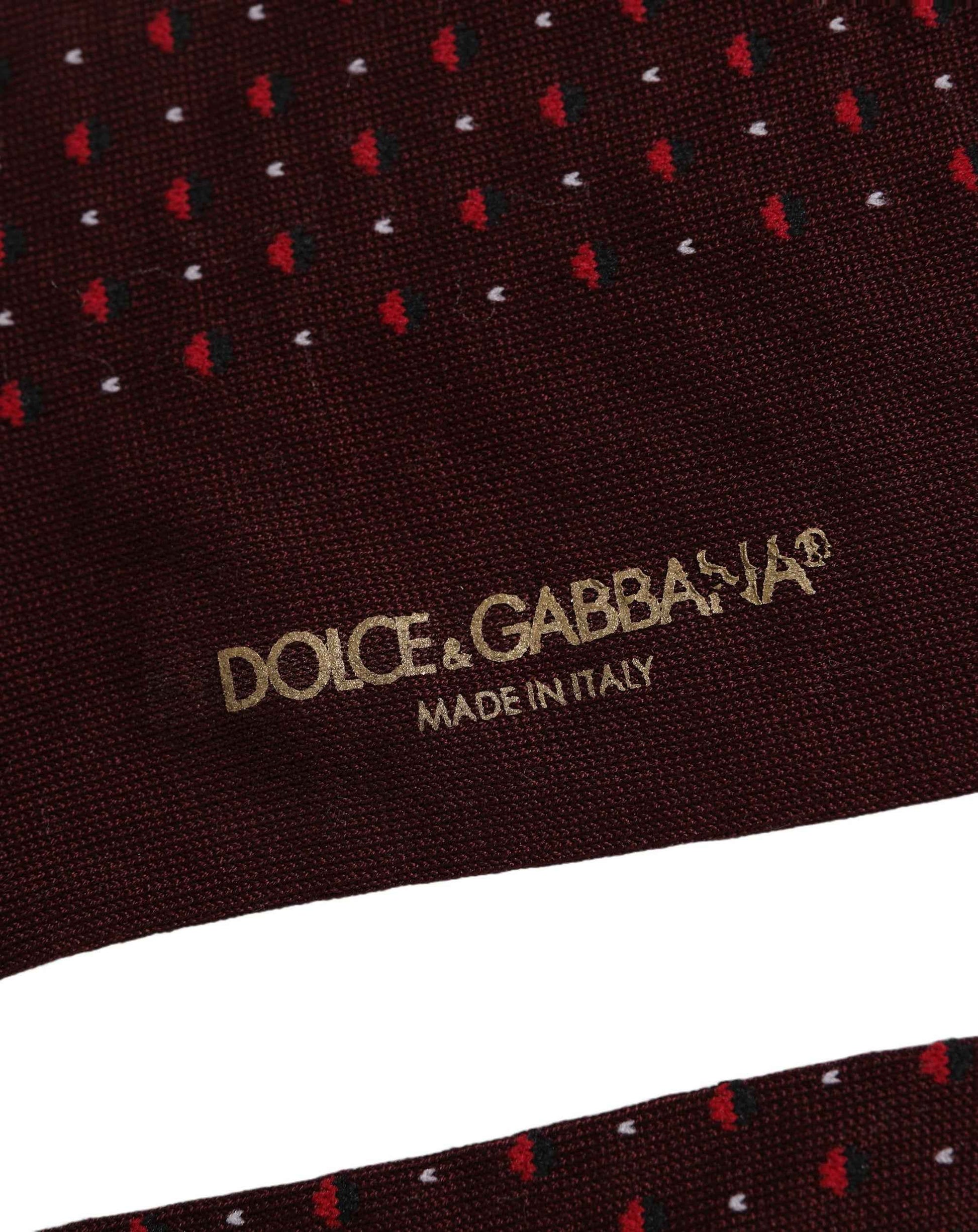 Burgundy Polka Dot Over The Calf Accessory Socks