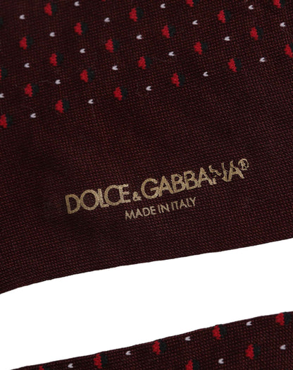 Burgundy Polka Dot Over The Calf Accessory Socks