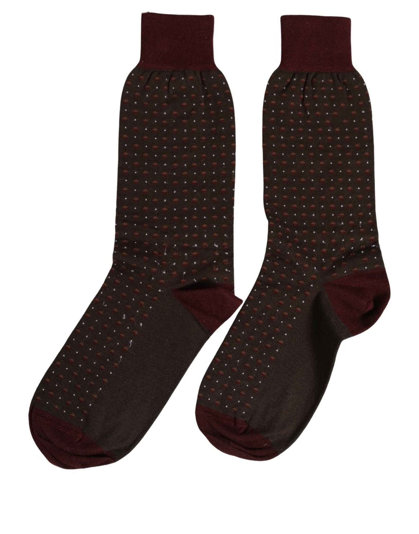 Maroon Dotted Wool Over The Calf Accessory Socks