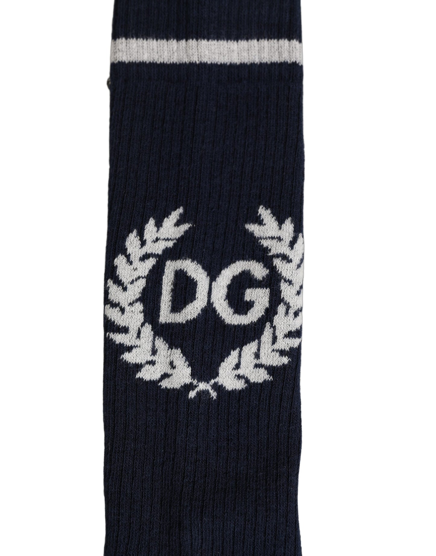 Men Navy Blue DG Logo Mid Calf Accessory Socks