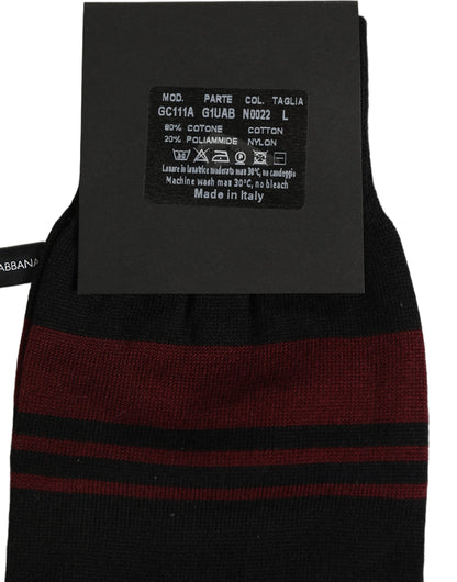 Men Burgundy Black Logo Mid Calf Accessory Socks