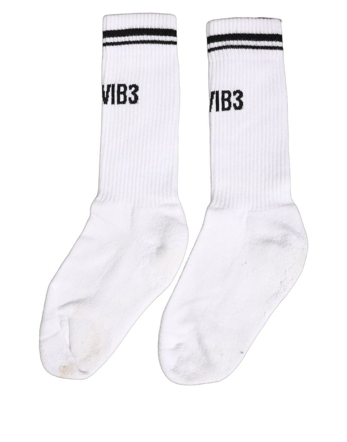 Men White DGVIB3 Cotton Mid Calf Accessory Socks