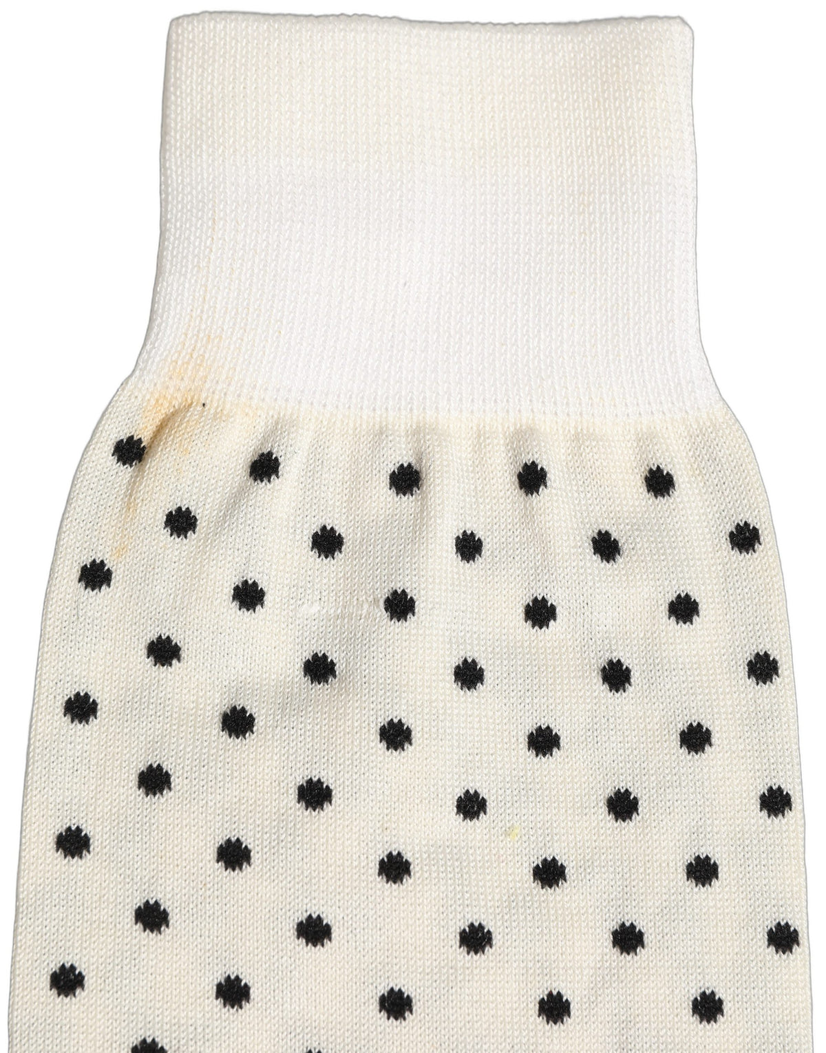 Off White Cotton Polka Dot Mid Calf Accessory Socks
