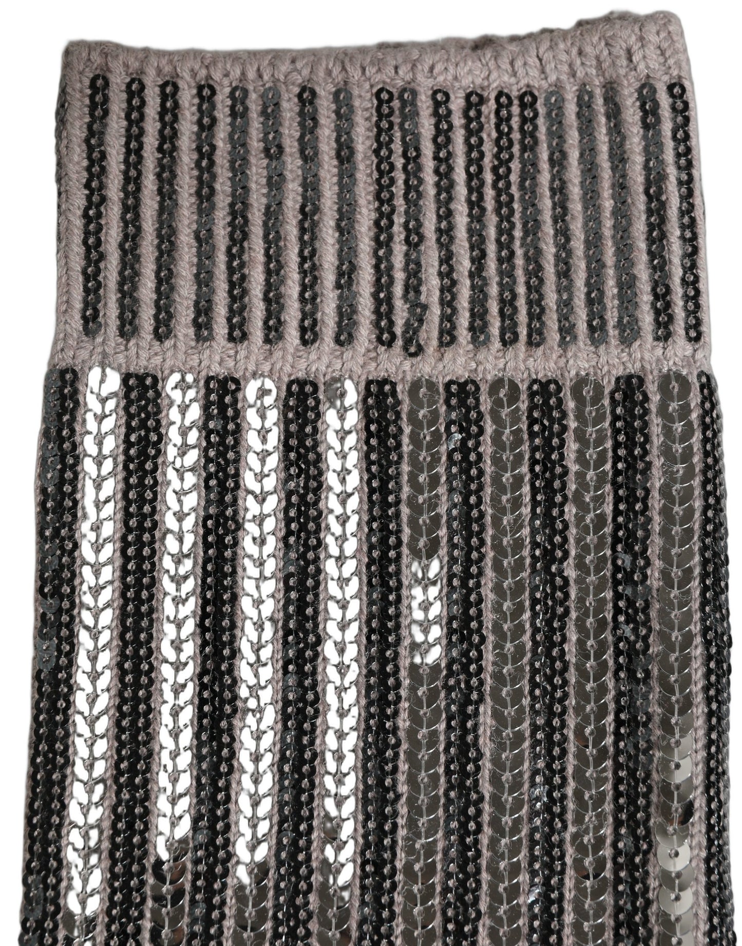 Gray Sequin Cotton Knit Mid Calf Accessory Socks