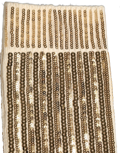 Off White Sequin Cotton Mid Calf Accessory Socks