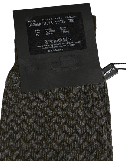 Dark Gray Cotton Knit Knee High Accessory Socks