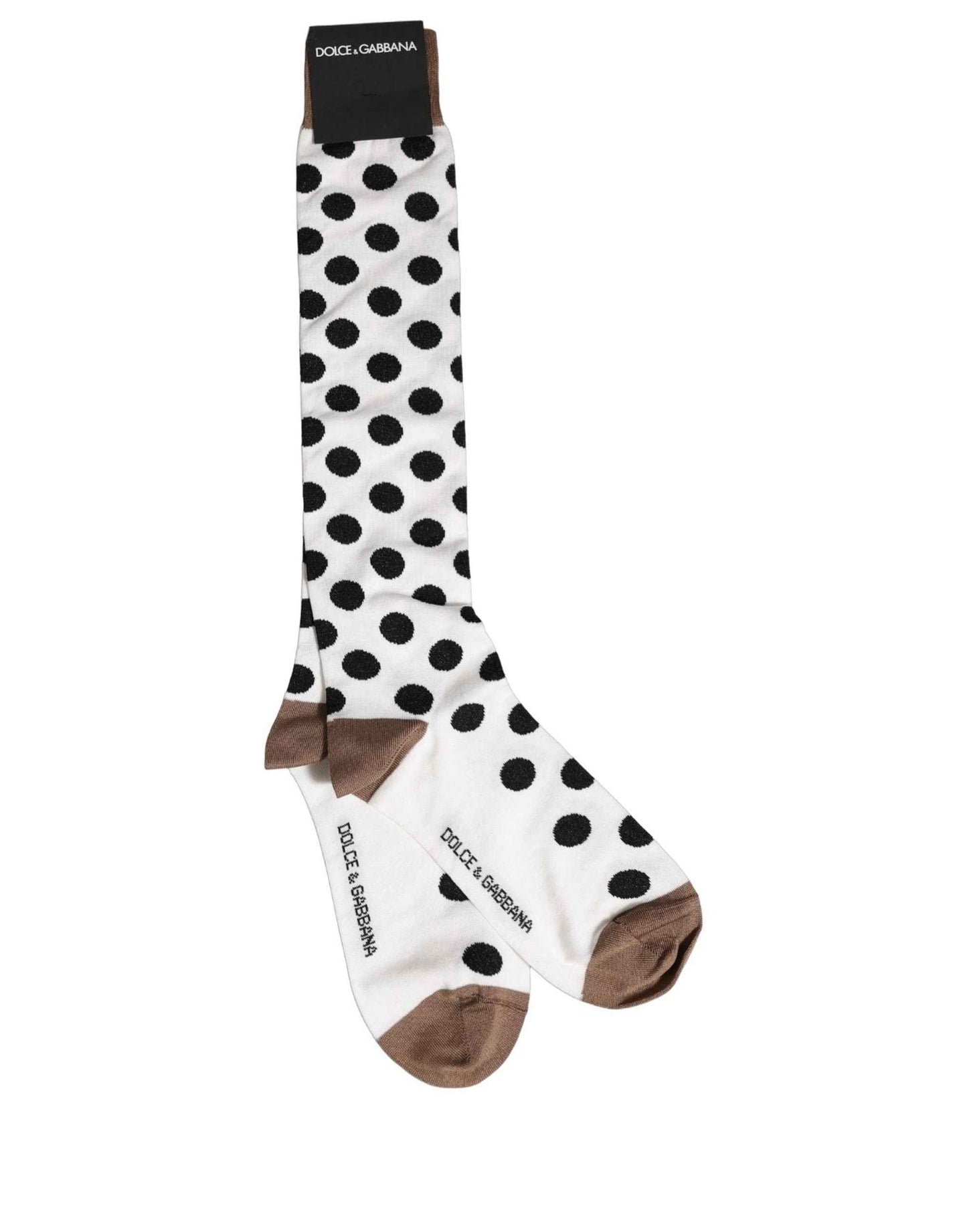 White Polka Dot Over The Calf Accessory Socks
