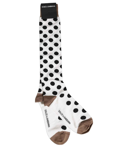 White Polka Dot Over The Calf Accessory Socks