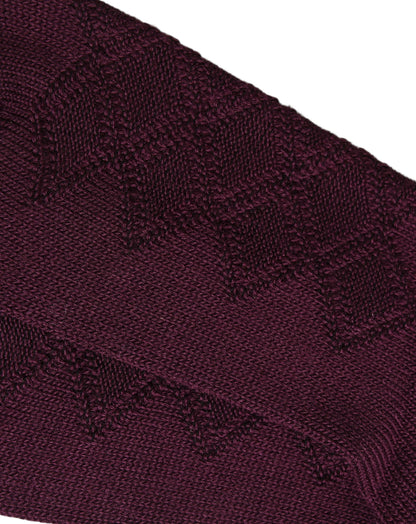 Burgundy Wool Crest Logo Knee High Accessory Socks