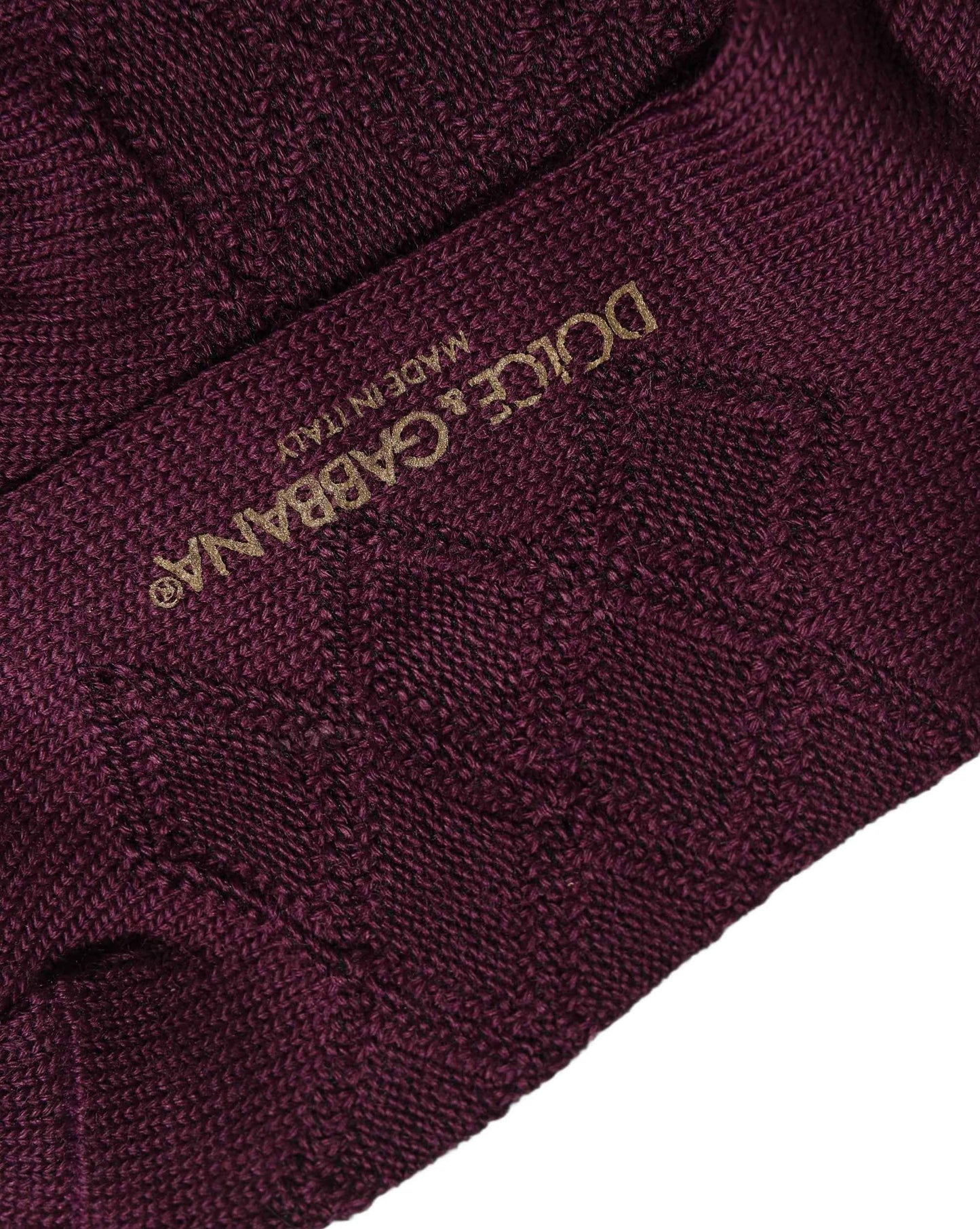 Burgundy Wool Crest Logo Knee High Accessory Socks