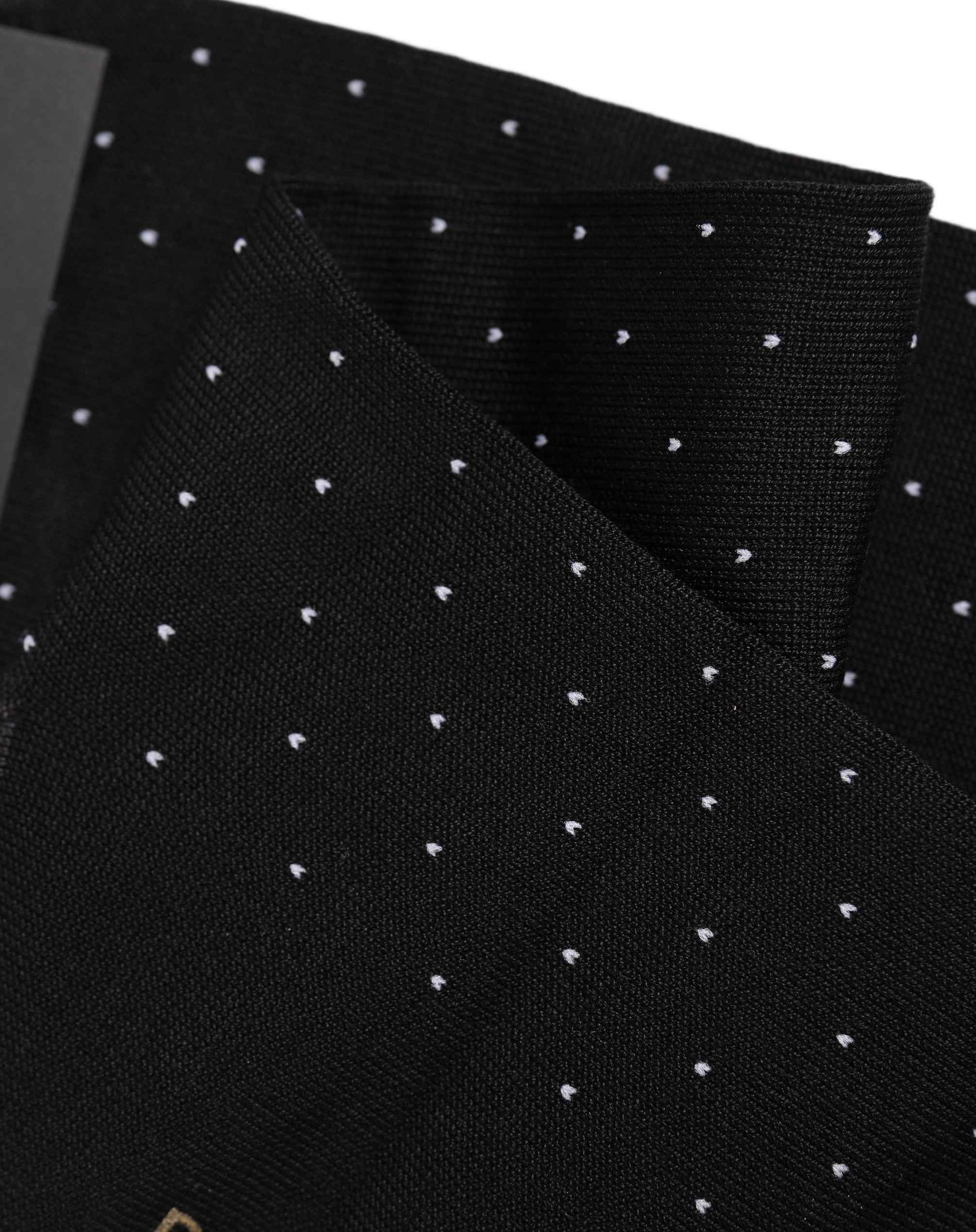 Men Black Cotton Polka Dot Mid Calf Accessory Socks