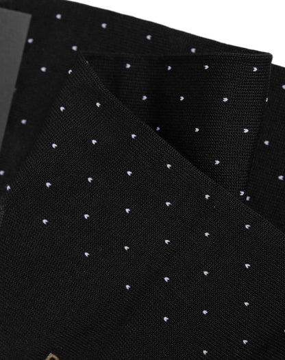 Men Black Cotton Polka Dot Mid Calf Accessory Socks