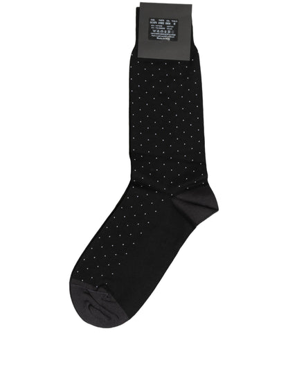 Men Black Cotton Polka Dot Mid Calf Accessory Socks