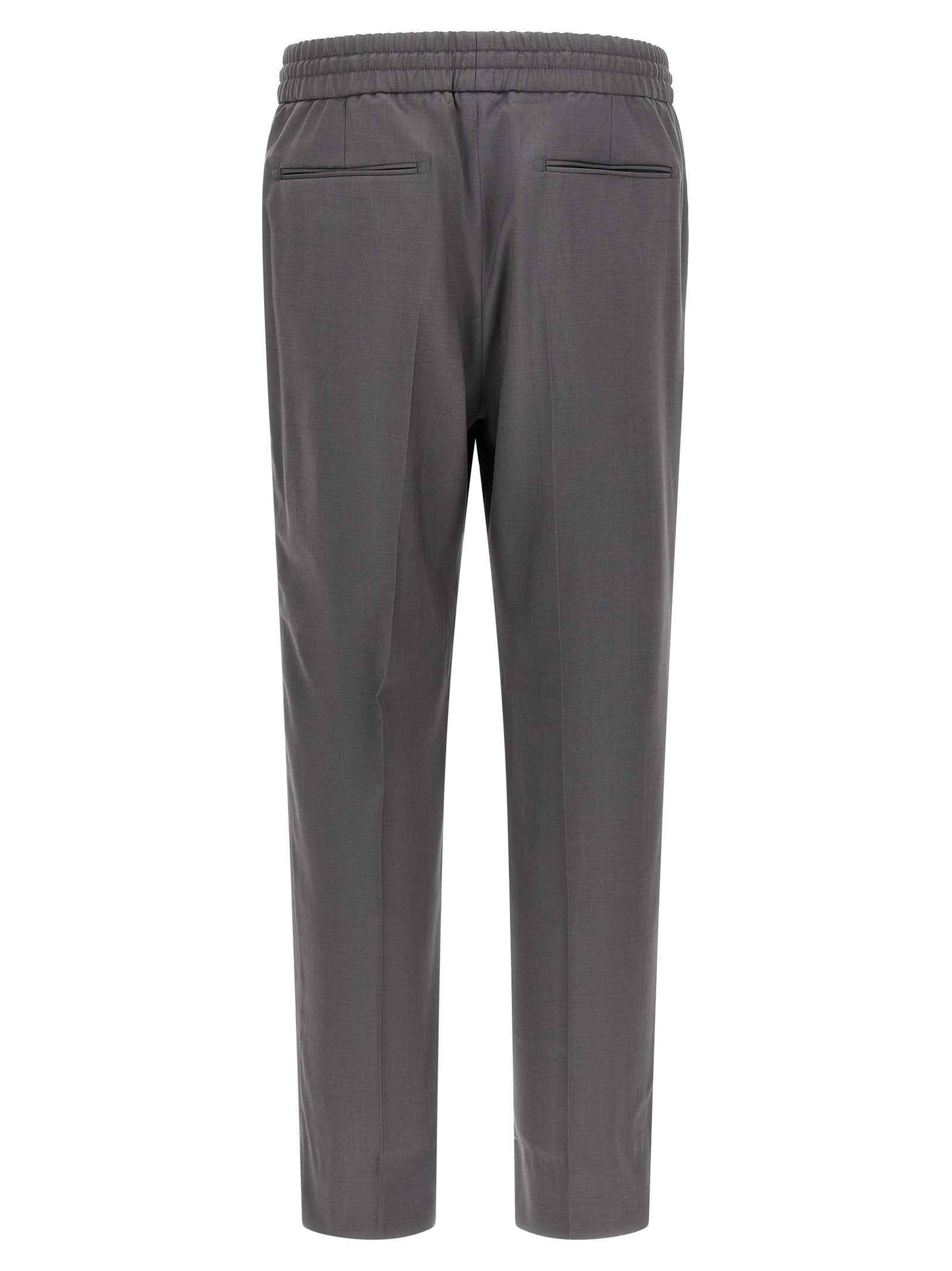 Gray Wool Casual Pants