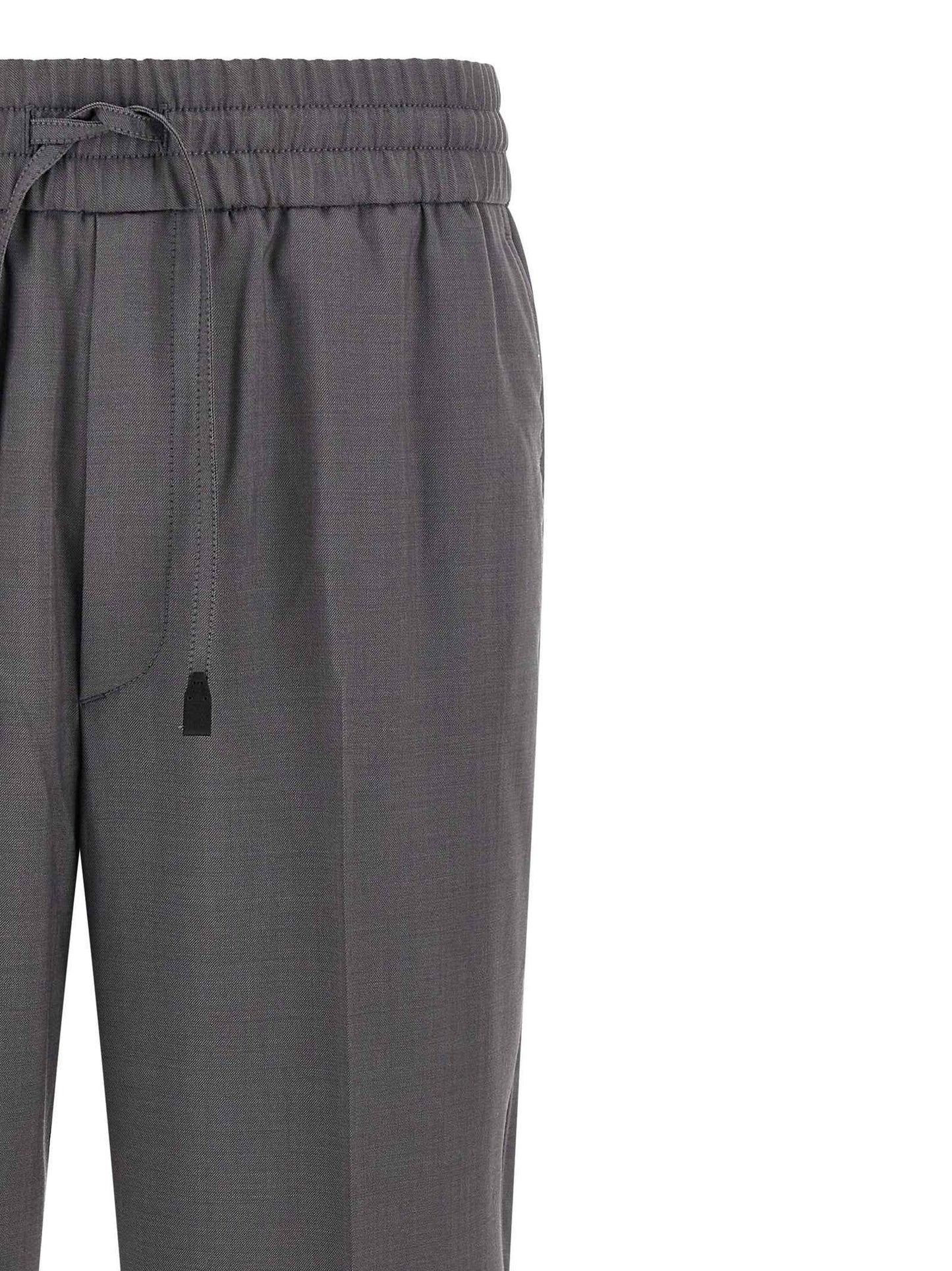 Gray Wool Casual Pants