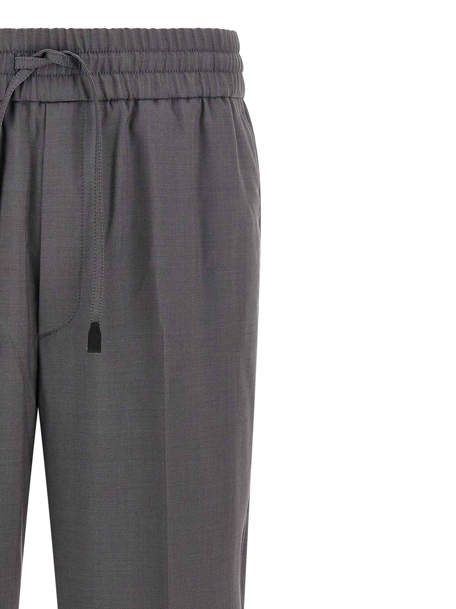 Gray Wool Casual Pants