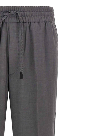 Gray Wool Casual Pants