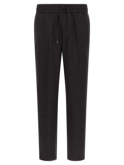 Brown Wool Casual Pants