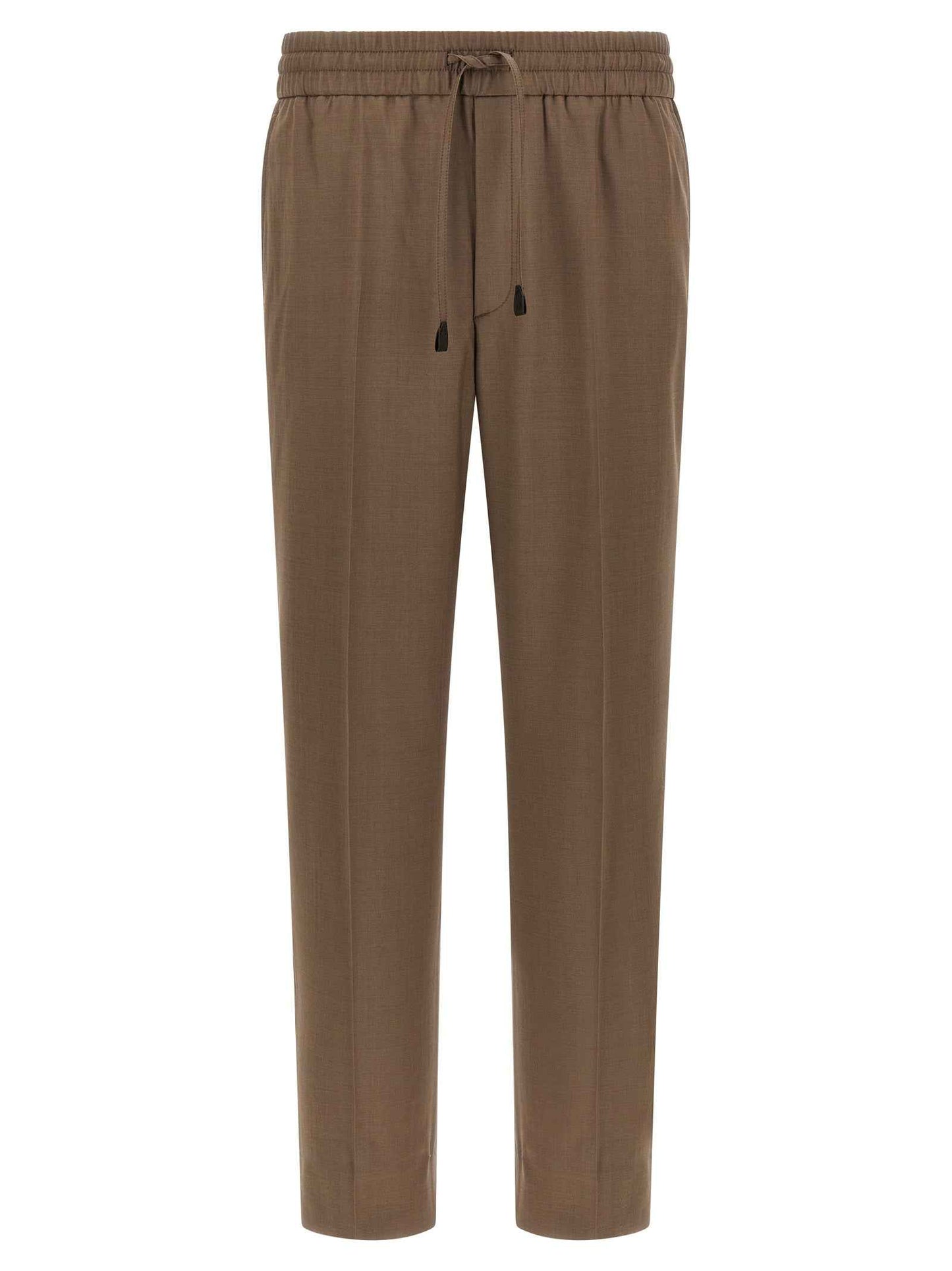 Brown Wool Casual Pants