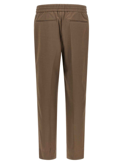 Brown Wool Casual Pants