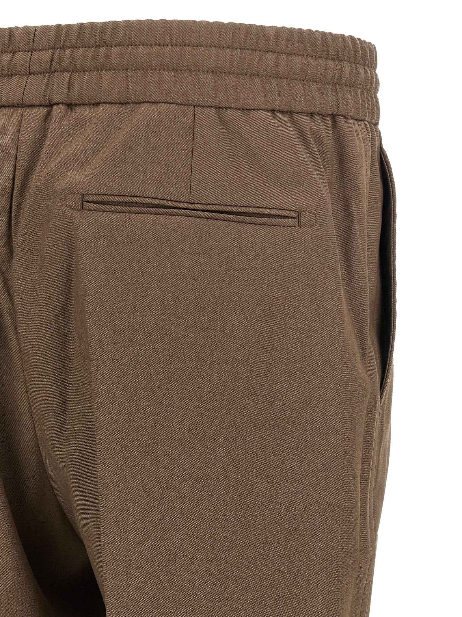 Brown Wool Casual Pants