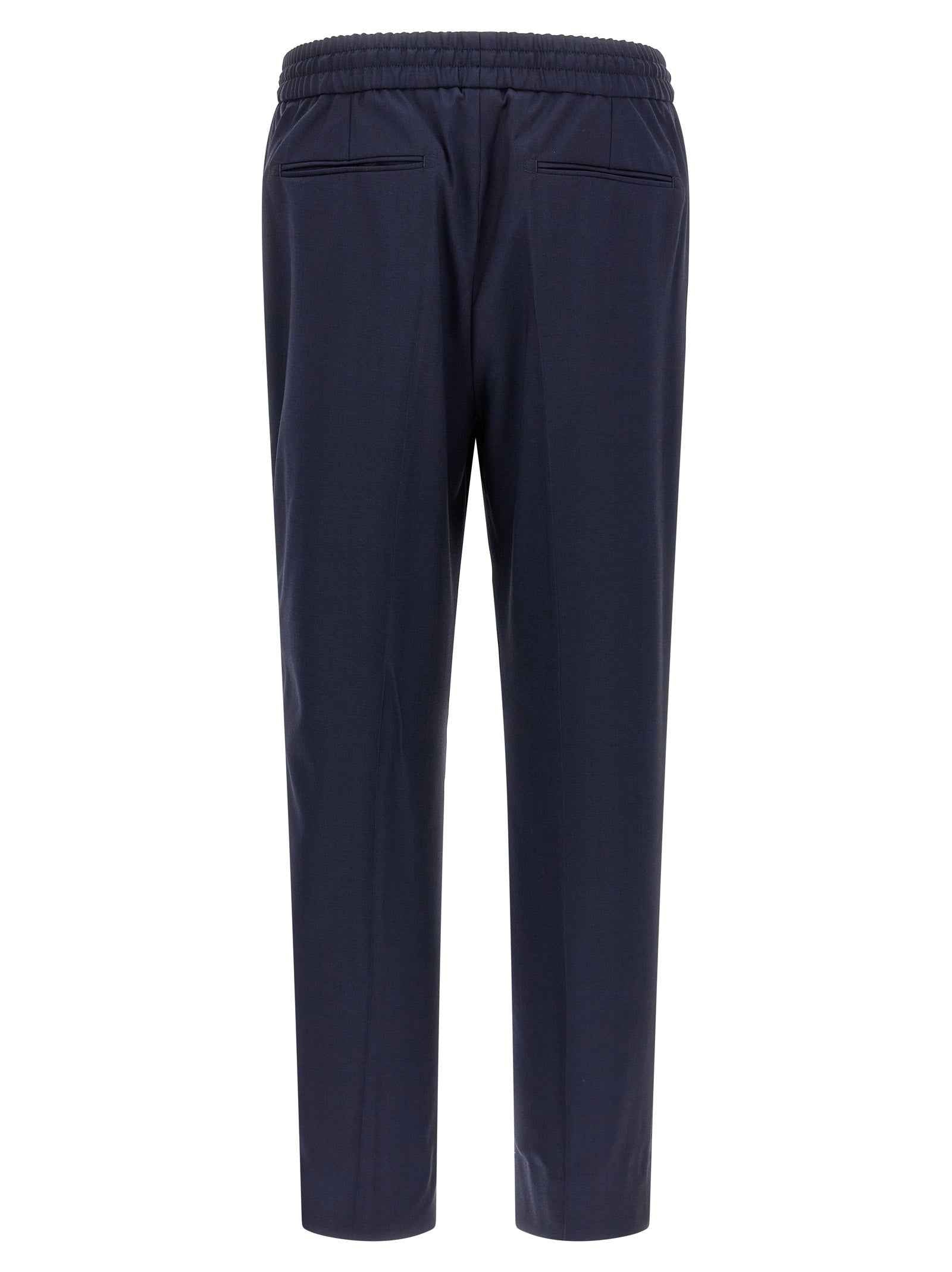 Blue Wool Casual Pants