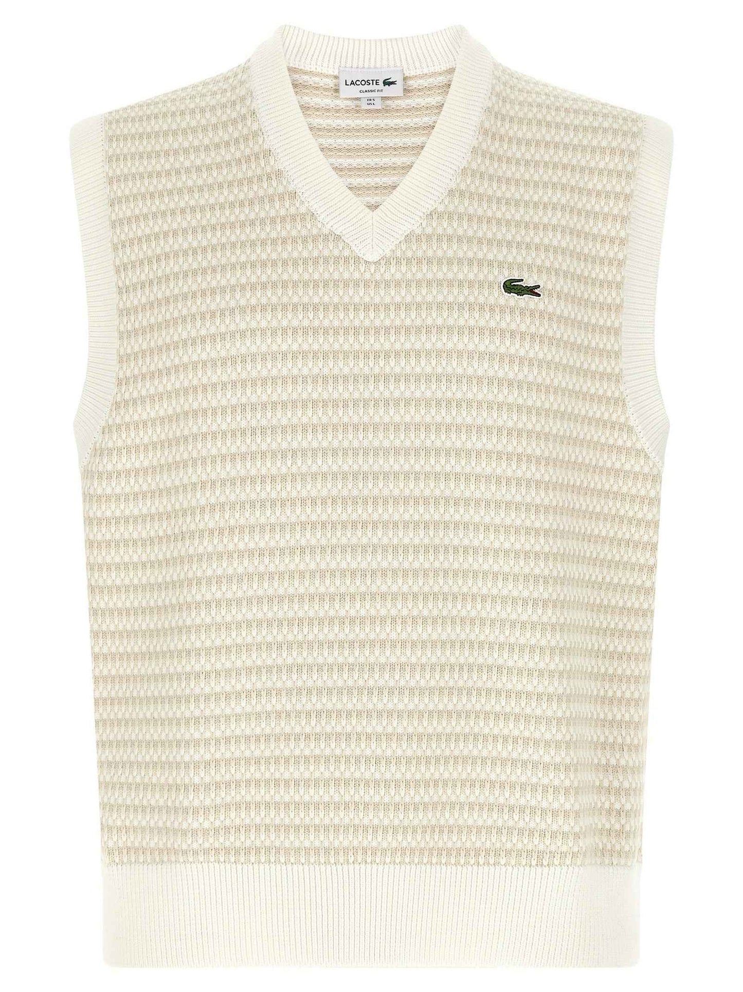Beige Cotton Sleeveles Sweater