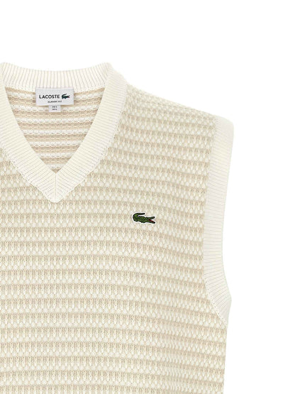 Beige Cotton Sleeveles Sweater