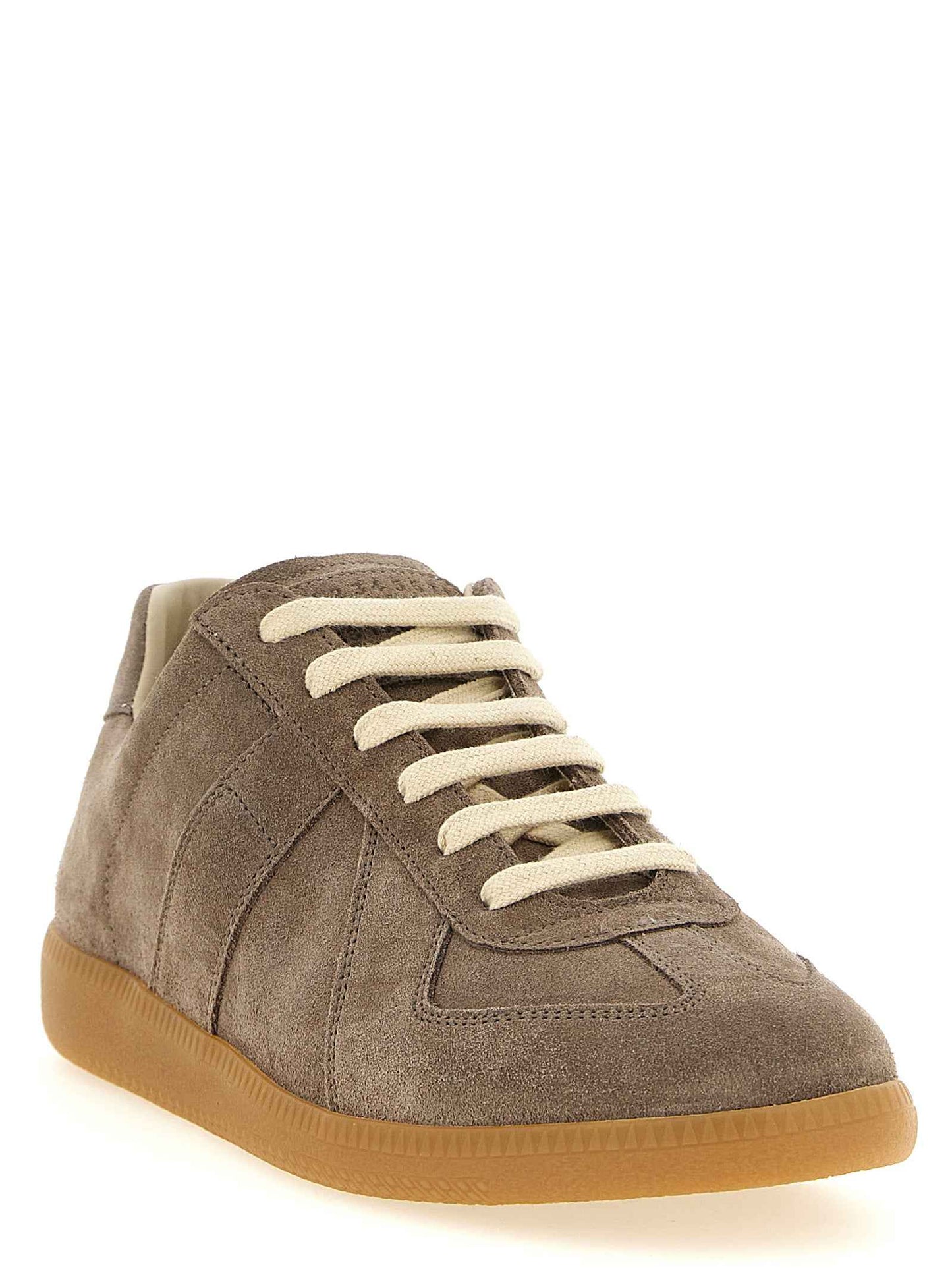 Beige Calfskin Low Top Sneakers