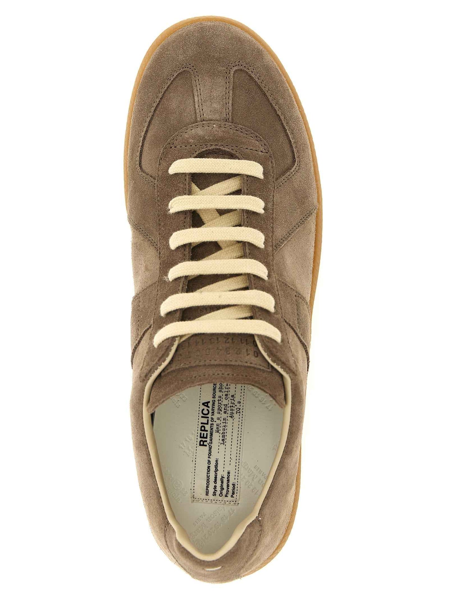 Beige Calfskin Low Top Sneakers