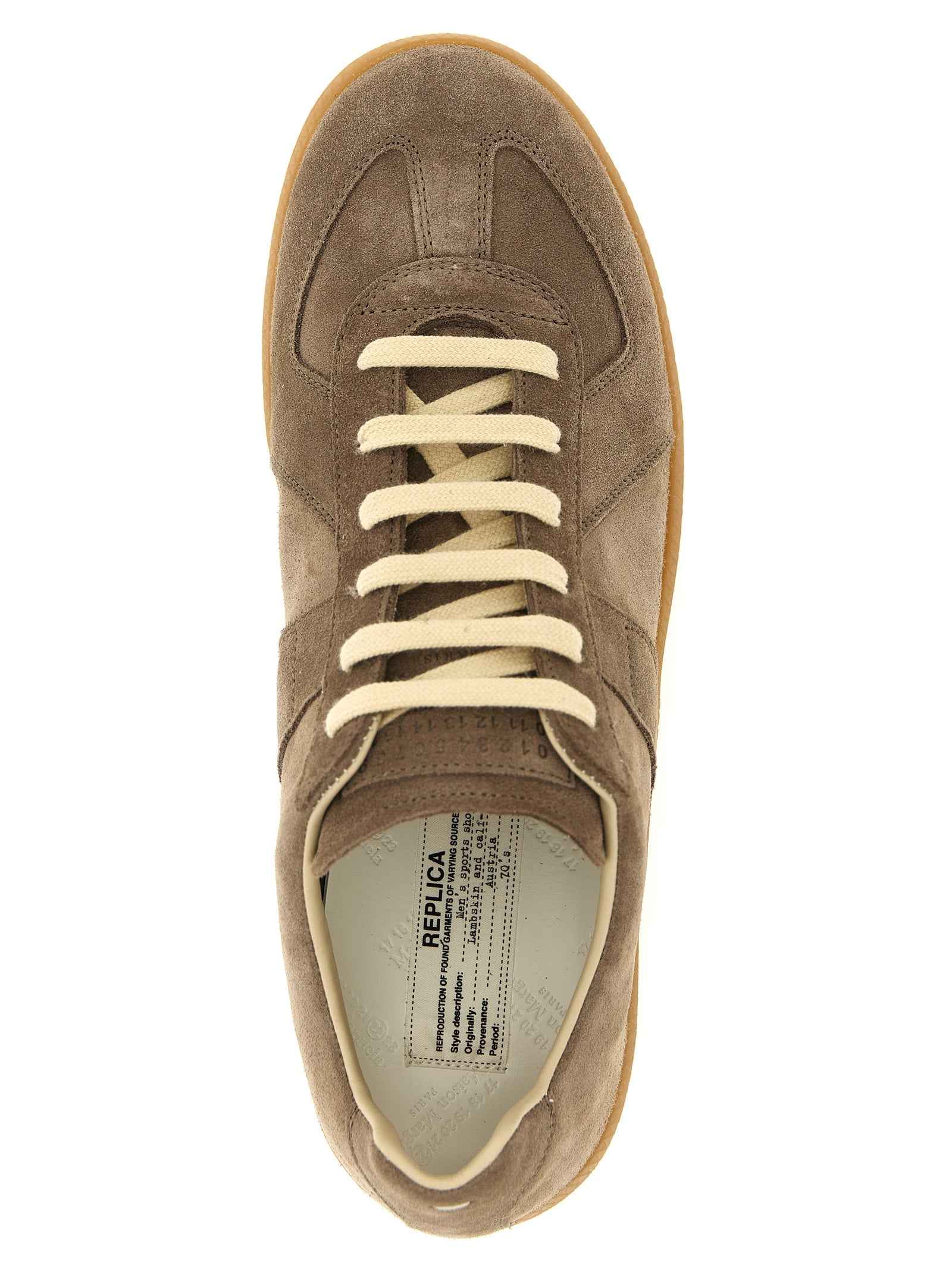 Beige Calfskin Low Top Sneakers