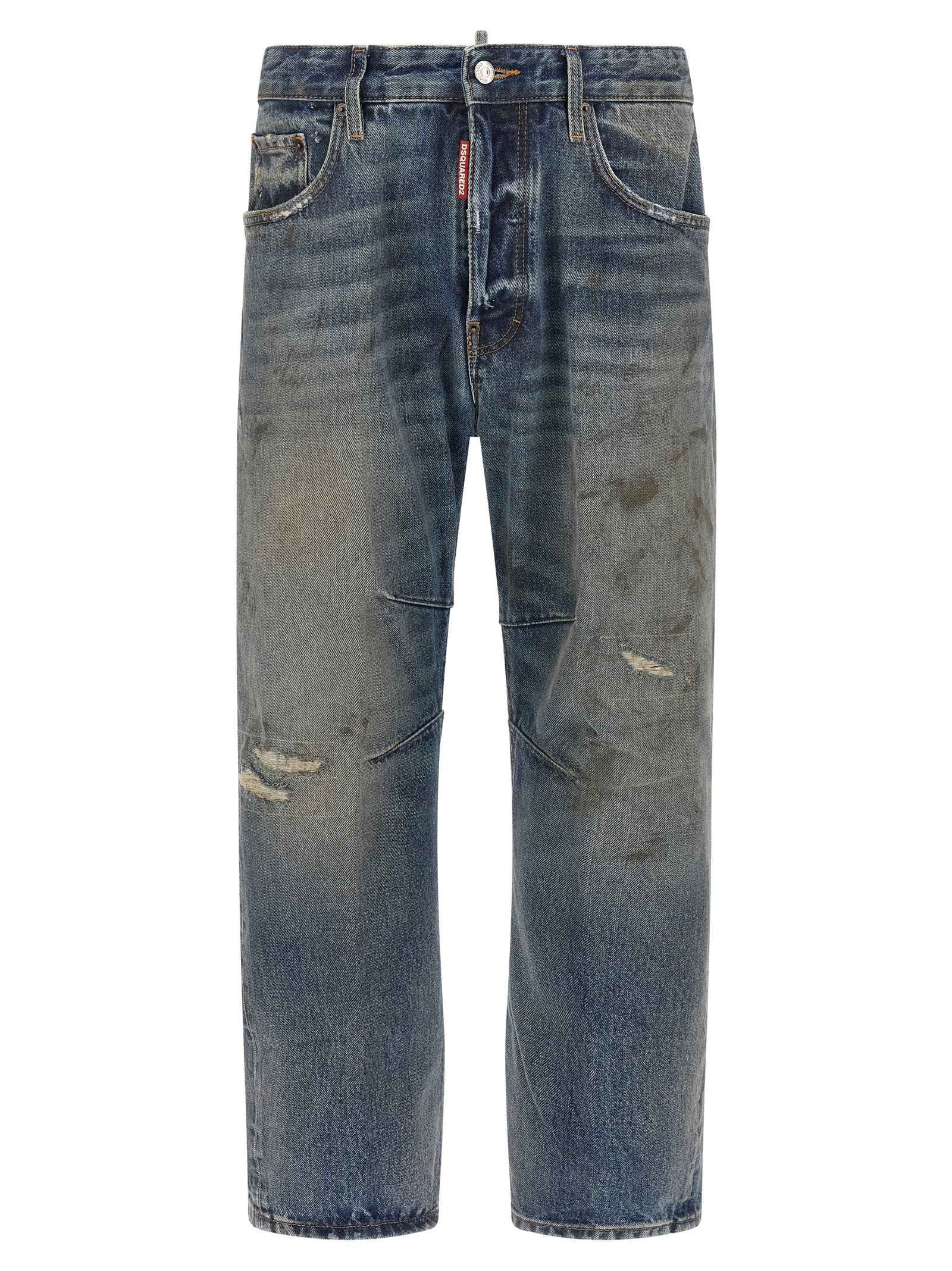 Blue Cotton Relaxed Fit Jeans
