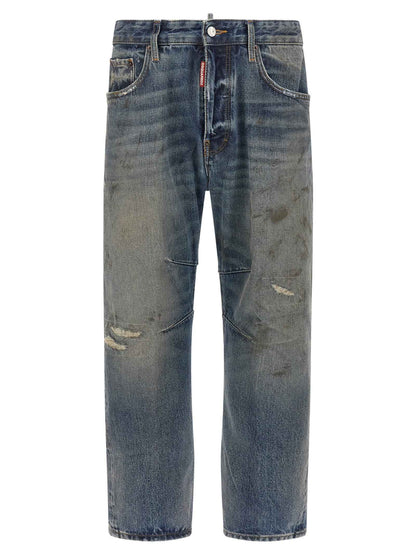 Blue Cotton Relaxed Fit Jeans