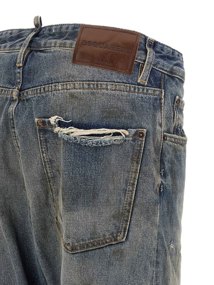Blue Cotton Relaxed Fit Jeans