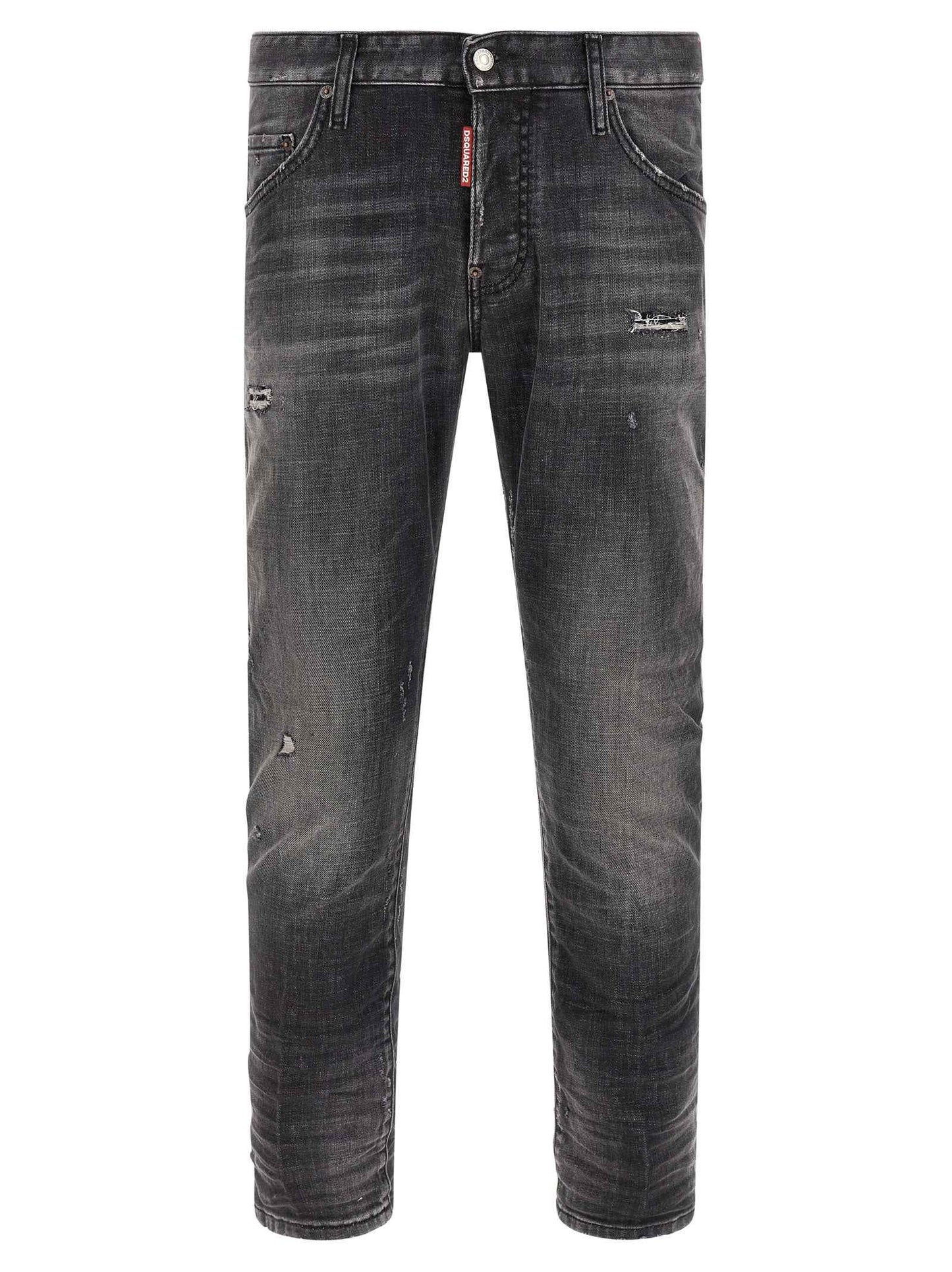 Gray Cotton Skinny Jeans