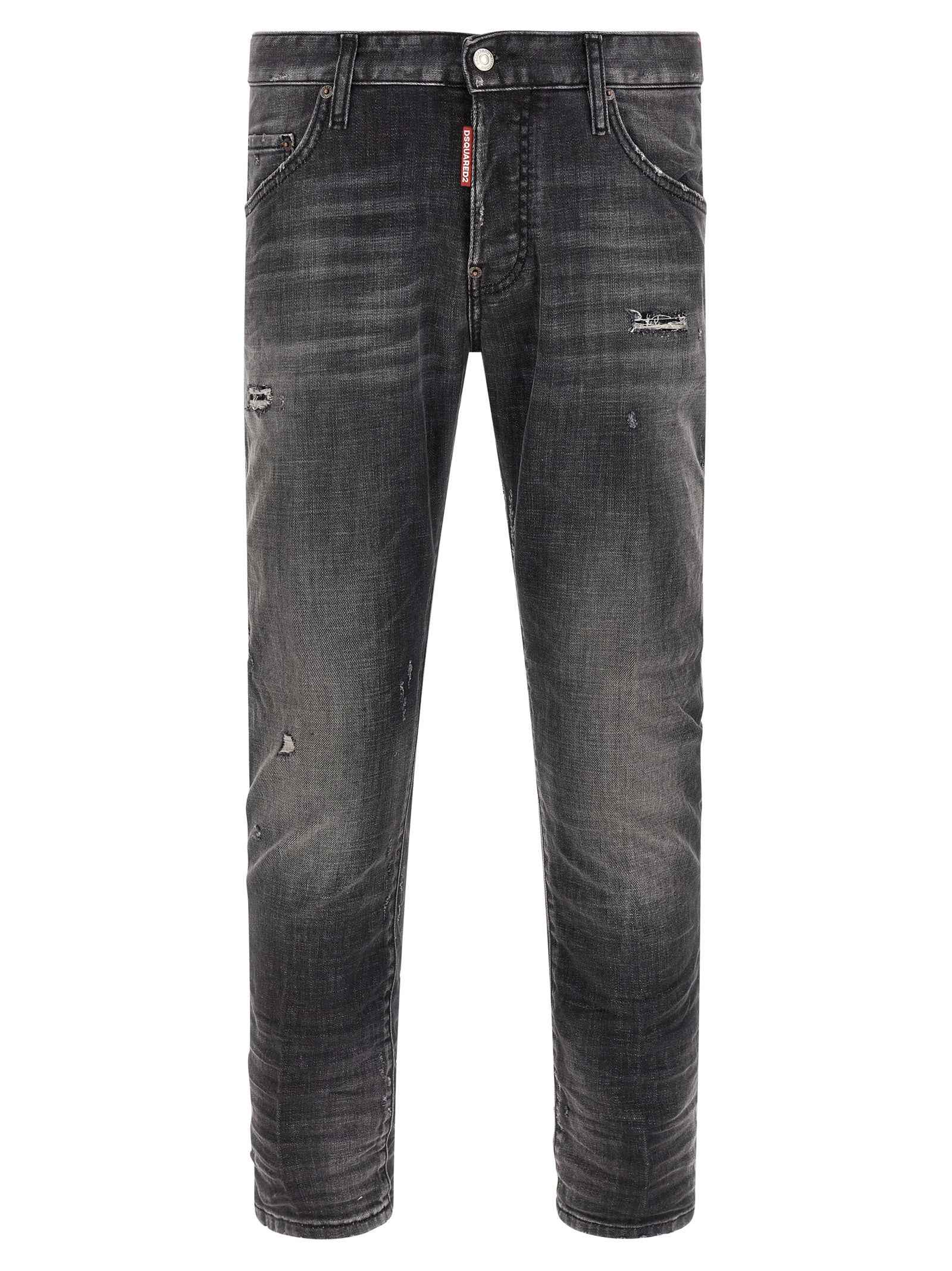 Gray Cotton Skinny Jeans