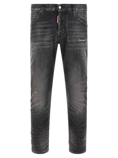 Gray Cotton Skinny Jeans