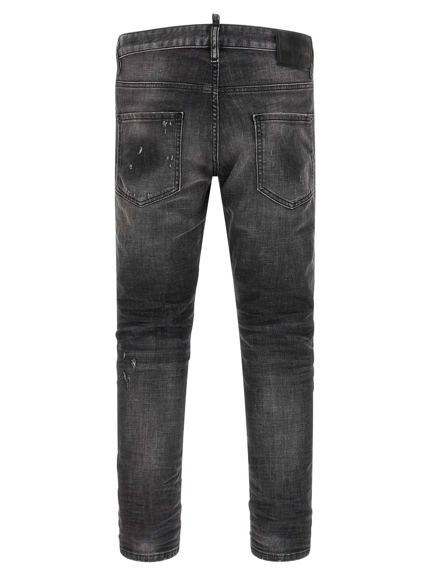 Gray Cotton Skinny Jeans
