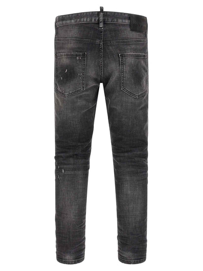 Gray Cotton Skinny Jeans